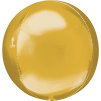 15" Gold Colour Orbz Foil Balloons 3pk