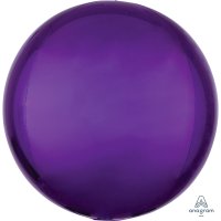 15" Purple Colour Orbz Foil Balloons 3pk