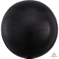 15" Black Colour Orbz Foil Balloons 3pk