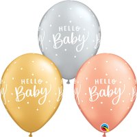 11" Hello Baby Latex Balloons 25pk