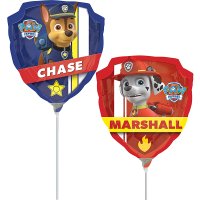 9" Chase & Marshall Paw Patrol Shield Mini Air Fill Foil Balloon