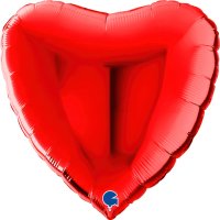 31" Grabo Red Heart Shaped Foil Balloons