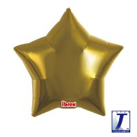 15" Premium Metallic Gold Star Foil Balloons Pack Of 5