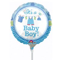 9" Shower With Love Baby Boy Air Fill Balloons