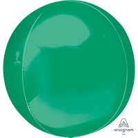 15" Green Colour Orbz Foil Balloons 3pk