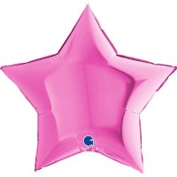 36" Grabo Fuchsia Star Foil Balloons