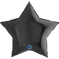 36" Grabo Black Star Foil Balloons