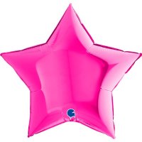36" Grabo Magenta Star Foil Balloons