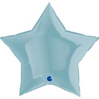 36" Grabo Pastel Blue Star Foil Balloons