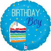 18" Birthday Cake Boy Foil Balloons
