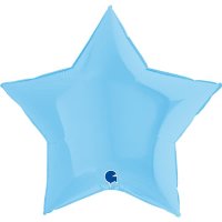 36" Grabo Pastel Matte Blue Star Foil Balloons