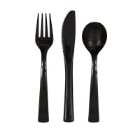 Black Assorted Cutlery 18pk