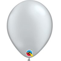 11" Metallic Silver Latex Balloons 25pk