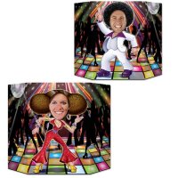 Double Sided Disco Couple Photo Prop