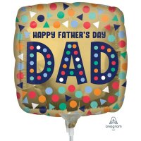9" Happy Fathers Day Dad Air Fill Foil Balloons