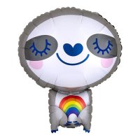 16" Sloth & Rainbow Balloons