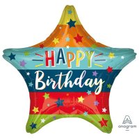 18" Stars & Stripes Happy Birthday Foil Balloons