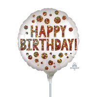9" Satin Infused Birthday Sequins Air Fill Balloons