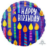 18" Happy Birthday Candles Foil Balloons