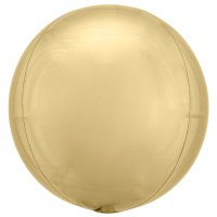 15" White Gold Colour Orbz Foil Balloons 3pk