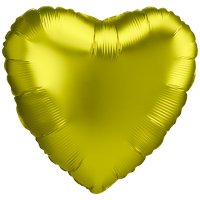 18" Satin Luxe Lemon Heart Foil Balloons