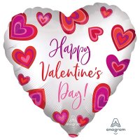 18" Happy Valentines Day Satin Floating Heart Shape Foil Balloon