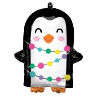 18" Bright Holiday Penguin Junior Shape Balloons