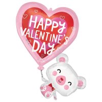 Floating Valentine's Day Bear Supershape Balloons