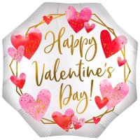 Happy Valentines Day Watercolour Supershape Balloons