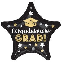 18" Congratulations Grad Stars Foil Balloons