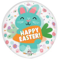 16" Happy Easter Bunnies Clearz Balloons