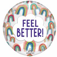 18" Feel Better Rainbows Clearz Balloons