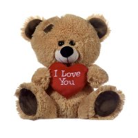 Brown I Love You Bear Plush Toy