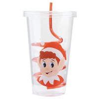 Elves Behavin Badly Elf Head Drinks Cup With Straw