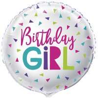 18" Birthday Girl Confetti Foil Balloons