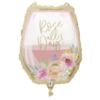 17" Rose All Day Wine Glass Shape Balloons