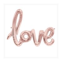 40" Rose Gold LOVE Script Foil Balloons