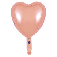 9" Rose Gold Heart Self Sealing Foil Balloons 5pk
