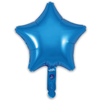 9" Blue Star Self Sealing Foil Balloons 5pk