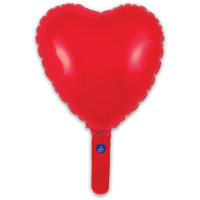 9" Red Heart Self Sealing Foil Balloons 5pk