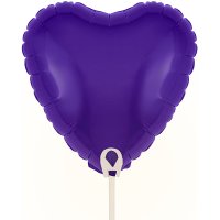 (image for) 9" Purple Heart Self Sealing Foil Balloons 5pk