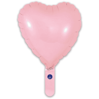 9" Matte Pink Heart Self Sealing Foil Balloons 5pk