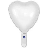 9" Matte White Heart Self Sealing Foil Balloons 5pk