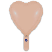9" Matte Nude Heart Self Sealing Foil Balloons 5pk