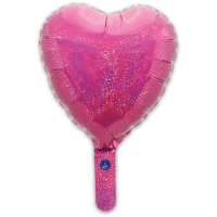9" Pink Heart Self Sealing Foil Balloons 5pk