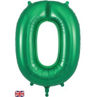 34" Oaktree Green Number 0 Shape Balloons