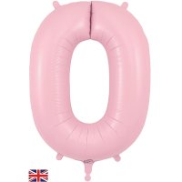 34" Oaktree Matte Pink Number 0 Shape Balloon