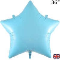 36" Matte Blue Star Shape Foil Balloons