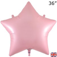 36" Matte Pink Star Shape Foil Balloons