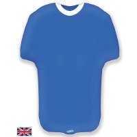 24" Blue Metallic Sports Shirt Shape Balloons